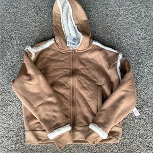 Cozy Brown zip up with Hood